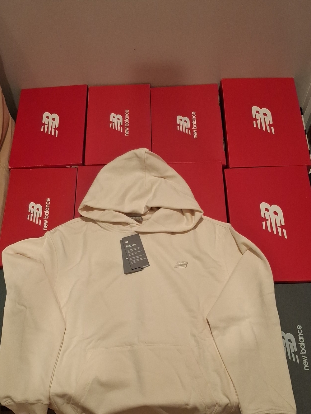 New Balance Cream Hoodie with Subtle Logo